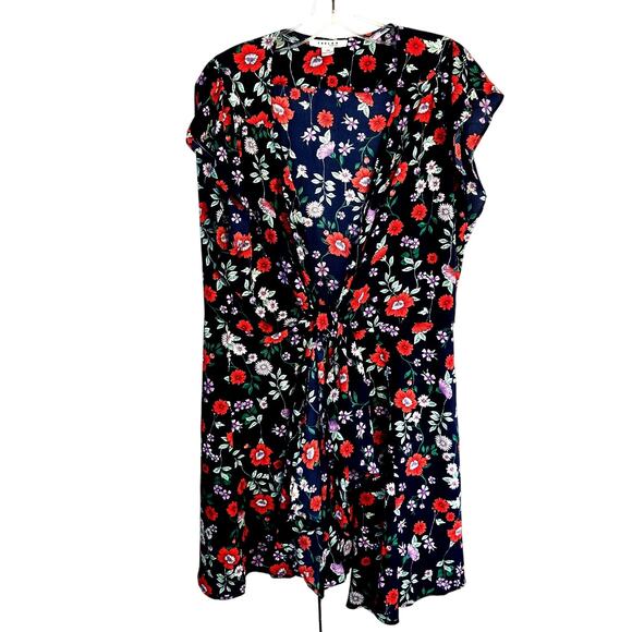 Favlux Women's Dress 3X 3XL XXXL Blue Wrap Floral Sleeves Sun Plus Size 22W 24W - Picture 1 of 8